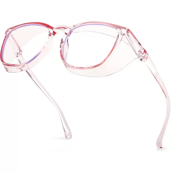 FEISEDY Safety Glasses Anti Fog Goggles Protective Eyewear Blue Light Blocking Clear Glasses for Women Men B9104Pink