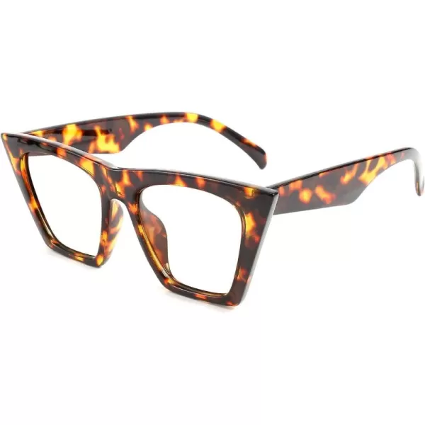FEISEDY Square Cat Eye Reading Glasses Blue Light Blocking Women Fashion Cateye Reader Anti Glare Digital Eyestrain B2604Leopard