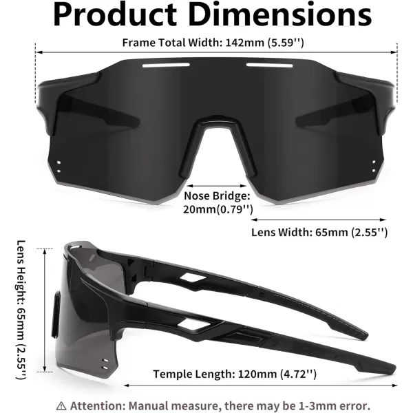 FEISEDY Cycling Glasses Sports Sunglasses for Men Women Youth Kids Baseball Softball Running Sunglasses B0223Black Frame Grey Lens