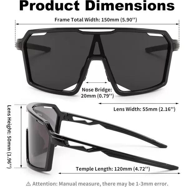 FEISEDY Sports Cycling Sunglasses for Men Women UV400 Protection Baseball Running Fishing Biking B0168Black Frame Grey Lens