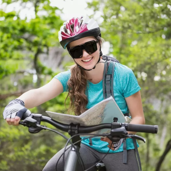 FEISEDY Sports Cycling Sunglasses for Men Women UV400 Protection Baseball Running Fishing Biking B0168Black Frame Grey Lens