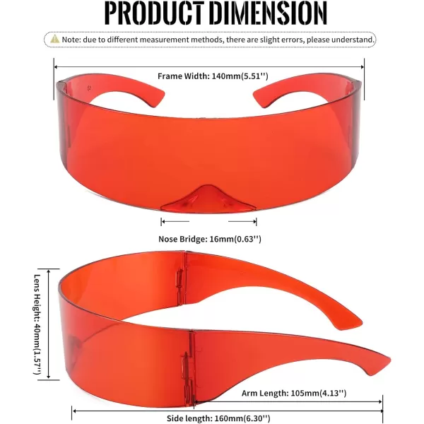 FEISEDY 80s Futuristic Cyclops Cyber Visor Sunglasses Men Women Punk Style Cosplay B2740Red