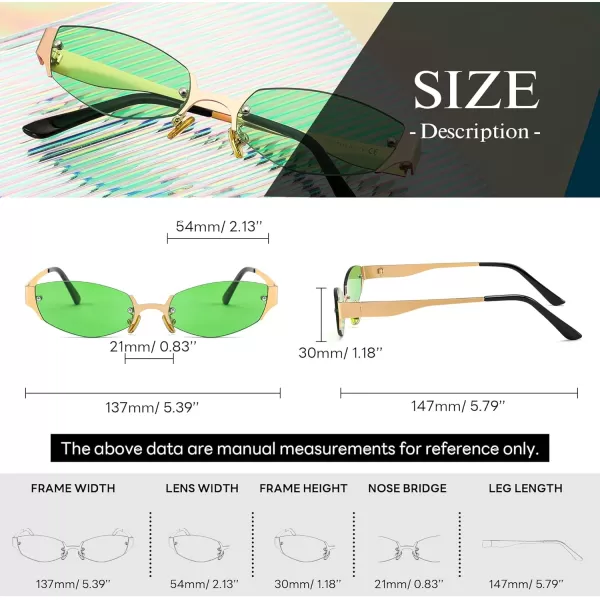 FEISEDY Retro Oval Sunglasses Women Men Y2K Fashion Designer Cosplay Glasses Party Accessories B2376Green