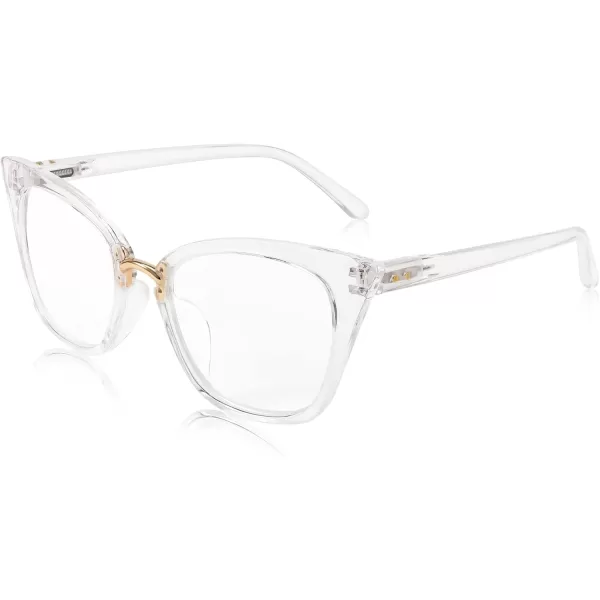 FEISEDY Women Oversized Cat Eye Reading Glasses Fashion Frame Readers B4072Clear