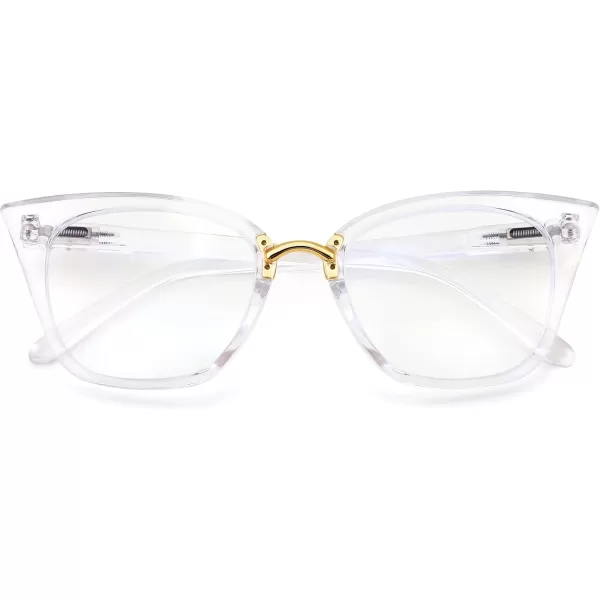 FEISEDY Women Oversized Cat Eye Reading Glasses Fashion Frame Readers B4072Clear