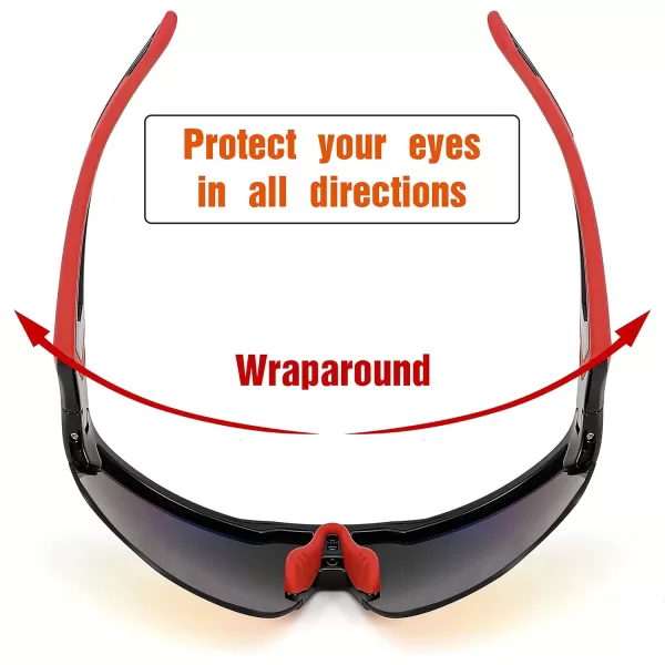 FEISEDY Youth Sport Polarized Sunglasses for 816 Cycling Running Driving Baseball Goggles Glasses B0011003blackRed Mirror