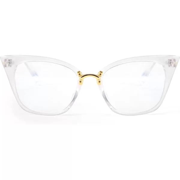 FEISEDY Women Oversized Cat Eye Reading Glasses Fashion Frame Readers B4072Clear