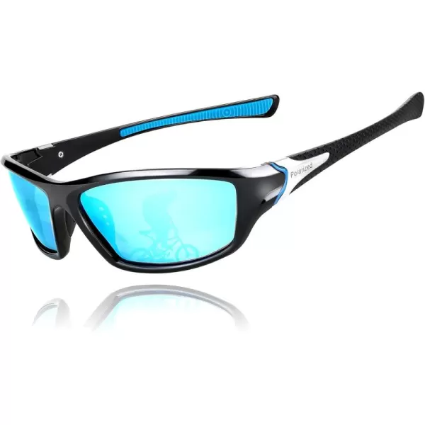 FEISEDY Classic Men Polarized Sports Sunglasses Night Driving Yellow Lenses Cycling Fishing Driving Glasses B2674Black FrameBlue Lens