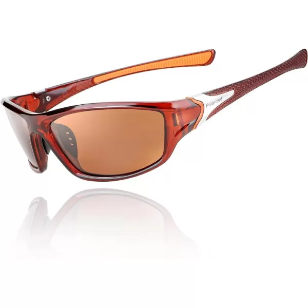 FEISEDY Classic Men Polarized Sports Sunglasses Night Driving Yellow Lenses Cycling Fishing Driving Glasses B2674Brown