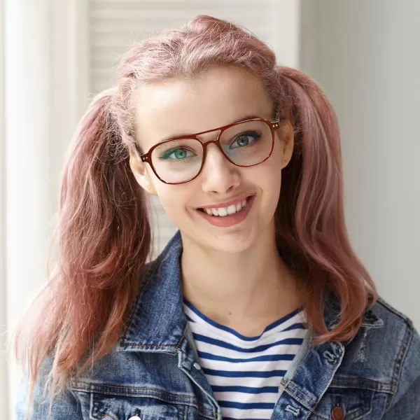 FEISEDY Blue Light Blocking Glasses Women Men Square Computer Lightweight Pilot Glasses Anti Eyestrain ampamp UV Glare B0141Red