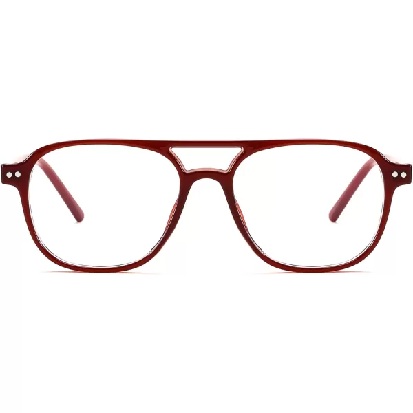 FEISEDY Blue Light Blocking Glasses Women Men Square Computer Lightweight Pilot Glasses Anti Eyestrain ampamp UV Glare B0141Red