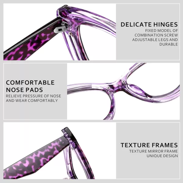 FEISEDY Blue Light Blocking Glasses Women Vintage Cat Eye Frame Anti Fatigue B0169Purple Tortoise