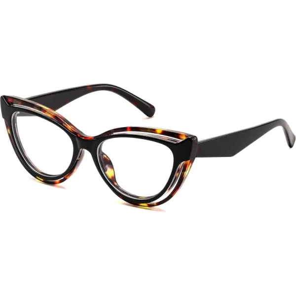 FEISEDY Blue Light Blocking Glasses Women Vintage Cat Eye Frame Anti Fatigue B0169Leopard