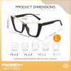 imageFEISEDY Fashion Cat Eye Blue Light Blocking Glasses for Women Fake Retro Eyeglasses Oversized Stylish Eyewear Frame B0240Black