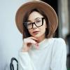 imageFEISEDY Fashion Cat Eye Blue Light Blocking Glasses for Women Fake Retro Eyeglasses Oversized Stylish Eyewear Frame B0240Black