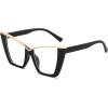 imageFEISEDY Fashion Cat Eye Blue Light Blocking Glasses for Women Fake Retro Eyeglasses Oversized Stylish Eyewear Frame B0240Black
