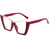 imageFEISEDY Fashion Cat Eye Blue Light Blocking Glasses for Women Fake Retro Eyeglasses Oversized Stylish Eyewear Frame B0240Burgundy