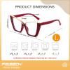 imageFEISEDY Fashion Cat Eye Blue Light Blocking Glasses for Women Fake Retro Eyeglasses Oversized Stylish Eyewear Frame B0240Burgundy