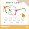 imageFEISEDY Fashion Cat Eye Blue Light Blocking Glasses for Women Fake Retro Eyeglasses Oversized Stylish Eyewear Frame B0240Iridescent