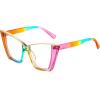 imageFEISEDY Fashion Cat Eye Blue Light Blocking Glasses for Women Fake Retro Eyeglasses Oversized Stylish Eyewear Frame B0240Iridescent