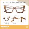 imageFEISEDY Fashion Cat Eye Blue Light Blocking Glasses for Women Fake Retro Eyeglasses Oversized Stylish Eyewear Frame B0240Tortoise