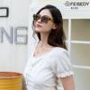 imageFEISEDY Retro 90s Square Sunglasses for Women Men Trendy Chunky Rectangle Sunglasses UV400 Protection B2385003 Transparent Green  Tea Lens