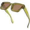 imageFEISEDY Retro 90s Square Sunglasses for Women Men Trendy Chunky Rectangle Sunglasses UV400 Protection B2385003 Transparent Green  Tea Lens