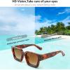 imageFEISEDY Retro 90s Square Sunglasses for Women Men Trendy Chunky Rectangle Sunglasses UV400 Protection B2385004 Leopard  Gradient Tea Lens