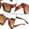 imageFEISEDY Retro 90s Square Sunglasses for Women Men Trendy Chunky Rectangle Sunglasses UV400 Protection B2385004 Leopard  Gradient Tea Lens
