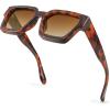 imageFEISEDY Retro 90s Square Sunglasses for Women Men Trendy Chunky Rectangle Sunglasses UV400 Protection B2385004 Leopard  Gradient Tea Lens