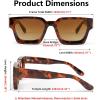 imageFEISEDY Retro 90s Square Sunglasses for Women Men Trendy Chunky Rectangle Sunglasses UV400 Protection B2385004 Leopard  Gradient Tea Lens