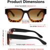 imageFEISEDY Retro 90s Square Sunglasses for Women Men Trendy Chunky Rectangle Sunglasses UV400 Protection B2385005 Black  Leopard  Gradient Tea Lens