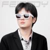 imageFEISEDY Retro 90s Square Sunglasses for Women Men Trendy Chunky Rectangle Sunglasses UV400 Protection B2385006 White  Grey Lens