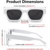 imageFEISEDY Retro 90s Square Sunglasses for Women Men Trendy Chunky Rectangle Sunglasses UV400 Protection B2385006 White  Grey Lens