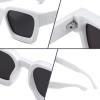 imageFEISEDY Retro 90s Square Sunglasses for Women Men Trendy Chunky Rectangle Sunglasses UV400 Protection B2385006 White  Grey Lens