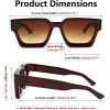 imageFEISEDY Retro 90s Square Sunglasses for Women Men Trendy Chunky Rectangle Sunglasses UV400 Protection B2385007 Brown  Gradient Tea Lens
