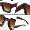 imageFEISEDY Retro 90s Square Sunglasses for Women Men Trendy Chunky Rectangle Sunglasses UV400 Protection B2385007 Brown  Gradient Tea Lens