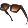 imageFEISEDY Retro 90s Square Sunglasses for Women Men Trendy Chunky Rectangle Sunglasses UV400 Protection B2385007 Brown  Gradient Tea Lens