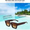 imageFEISEDY Retro 90s Square Sunglasses for Women Men Trendy Chunky Rectangle Sunglasses UV400 Protection B2385007 Brown  Gradient Tea Lens