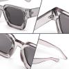 imageFEISEDY Retro 90s Square Sunglasses for Women Men Trendy Chunky Rectangle Sunglasses UV400 Protection B2385008 Transparent Grey  Grey Lens
