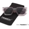 imageFEISEDY Retro 90s Square Sunglasses for Women Men Trendy Chunky Rectangle Sunglasses UV400 Protection B2385008 Transparent Grey  Grey Lens