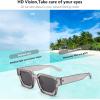 imageFEISEDY Retro 90s Square Sunglasses for Women Men Trendy Chunky Rectangle Sunglasses UV400 Protection B2385008 Transparent Grey  Grey Lens