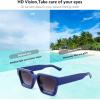 imageFEISEDY Retro 90s Square Sunglasses for Women Men Trendy Chunky Rectangle Sunglasses UV400 Protection B2385009 Blue  Gradient Grey Lens