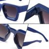 imageFEISEDY Retro 90s Square Sunglasses for Women Men Trendy Chunky Rectangle Sunglasses UV400 Protection B2385009 Blue  Gradient Grey Lens