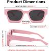imageFEISEDY Retro 90s Square Sunglasses for Women Men Trendy Chunky Rectangle Sunglasses UV400 Protection B2385010 Pink  Grey Lens