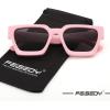 imageFEISEDY Retro 90s Square Sunglasses for Women Men Trendy Chunky Rectangle Sunglasses UV400 Protection B2385010 Pink  Grey Lens