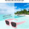 imageFEISEDY Retro 90s Square Sunglasses for Women Men Trendy Chunky Rectangle Sunglasses UV400 Protection B2385010 Pink  Grey Lens