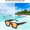imageFEISEDY Retro 90s Square Sunglasses for Women Men Trendy Chunky Rectangle Sunglasses UV400 Protection B2385013 Black  Yellow Lens