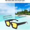 imageFEISEDY Retro 90s Square Sunglasses for Women Men Trendy Chunky Rectangle Sunglasses UV400 Protection B2385014 Black  Bright Yellow Lens