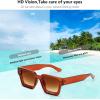 imageFEISEDY Retro 90s Square Sunglasses for Women Men Trendy Chunky Rectangle Sunglasses UV400 Protection B2385015 Light Brown  Gradient Tea Lens